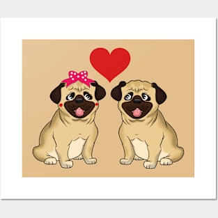 Pug love Posters and Art